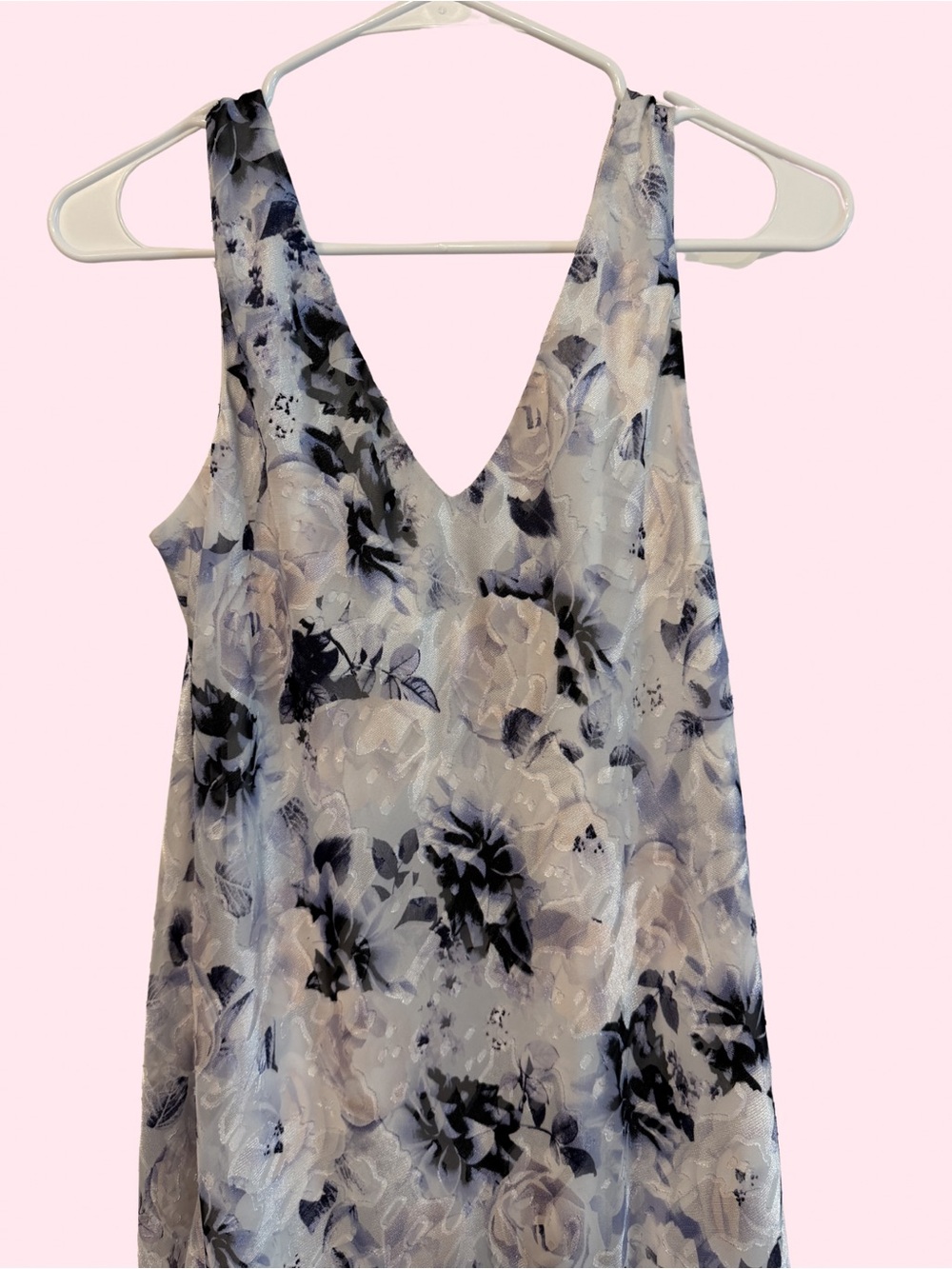 Alex Evenings Cream and Purple Floral V-Neck Tiered Maxi Dress - Picture 2 of 5